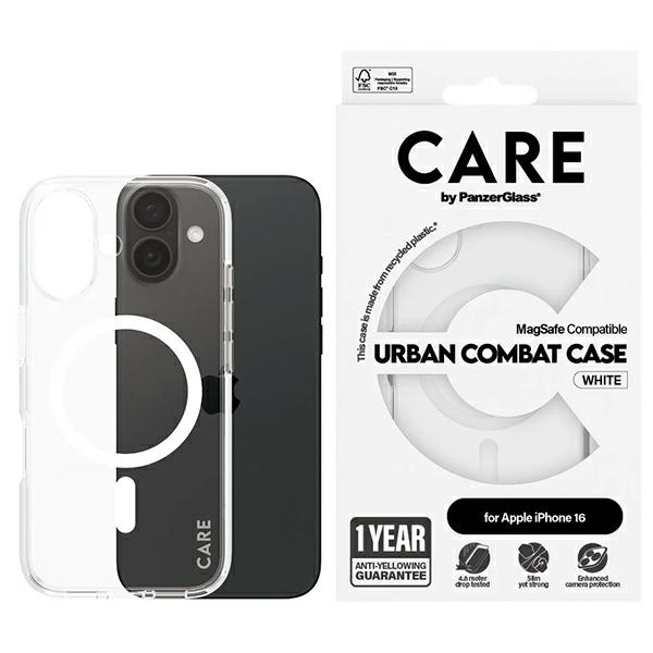 CARE by PanzerGlass Flagmanis viedtālruņa apvalks iPhone 16 6.1" balts/balts Magnētiskais 1337