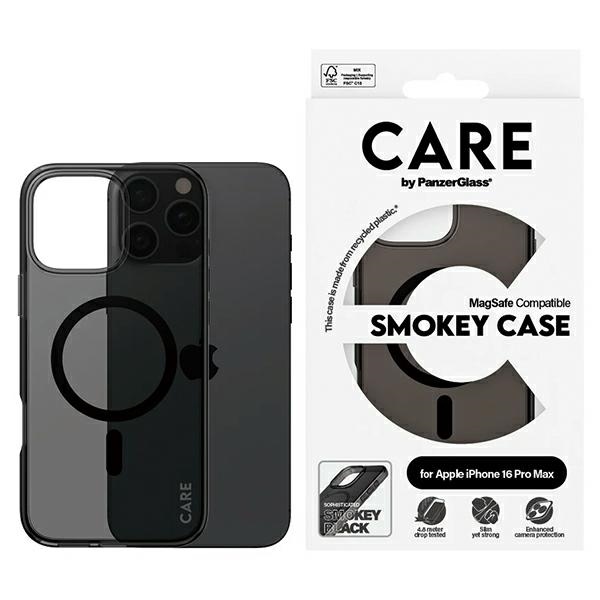 CARE by PanzerGlass Flagship viedtālruņa apvalks iPhone 16 Pro Max 6.9" dūmakains Magnētiskais 1352