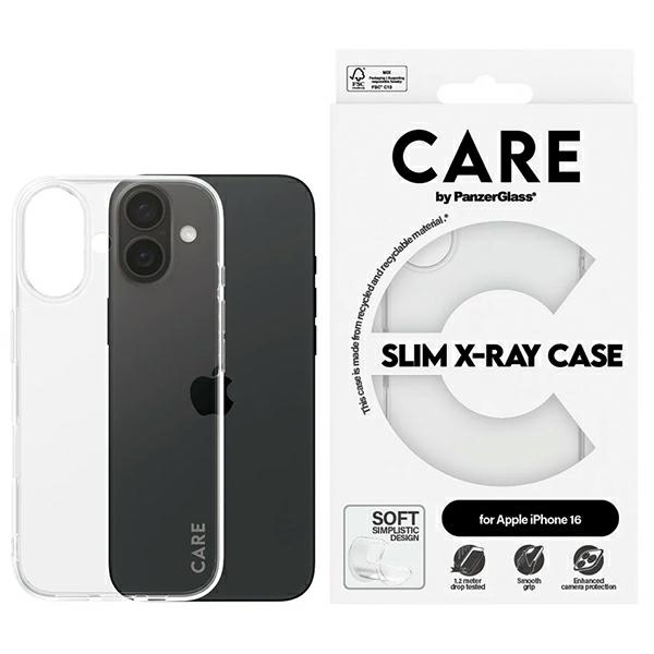 CARE by PanzerGlass X-Ray Soft Basic viedtālruņa apvalks iPhone 16 6.1" caurspīdīgs 1441