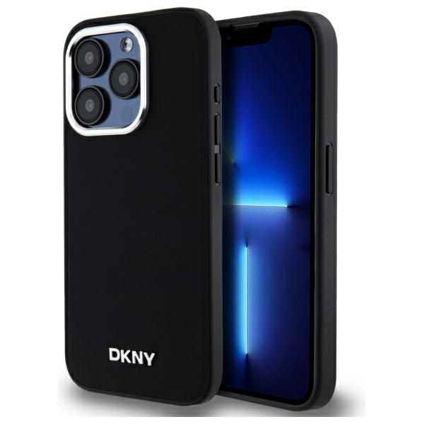DKNY Vienkāršs logotips magnētiskais iPhone 15 Pro Max viedtālruņa apvalks - melns