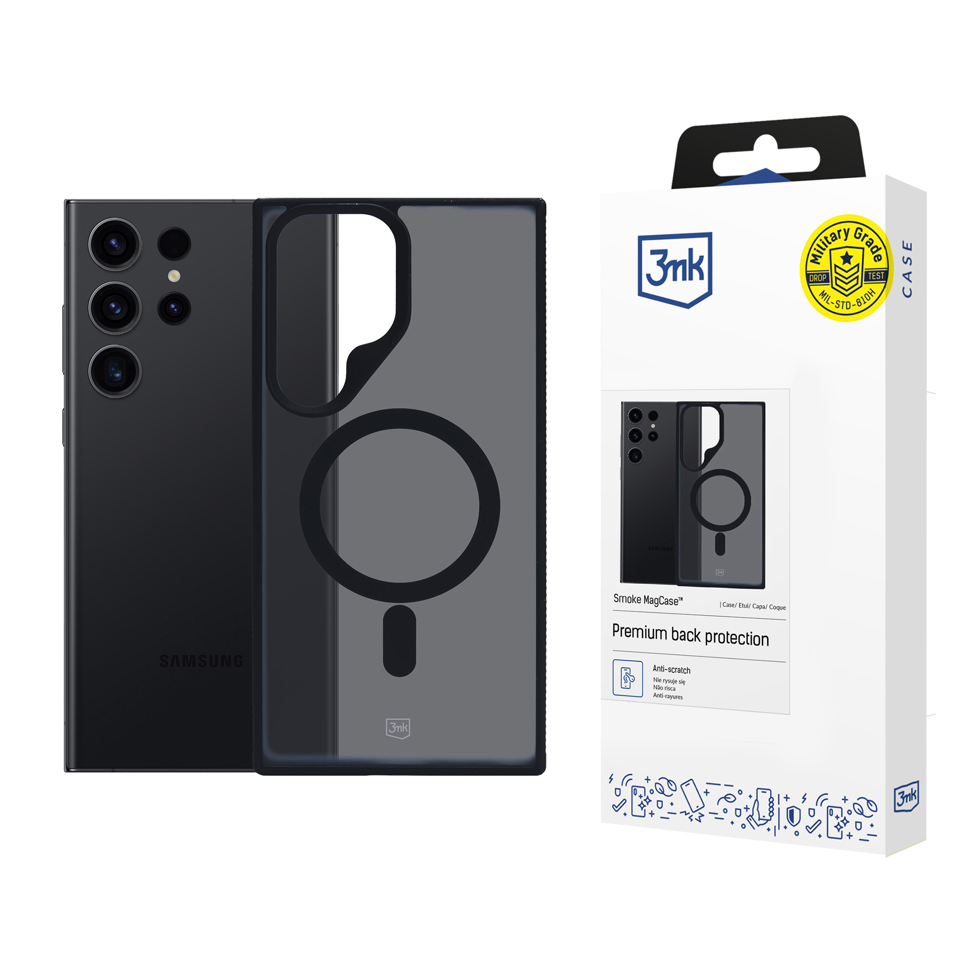 3mk Smoke MagCase ar MagSafe Samsung Galaxy S23 Ultra - daļēji caurspīdīgs