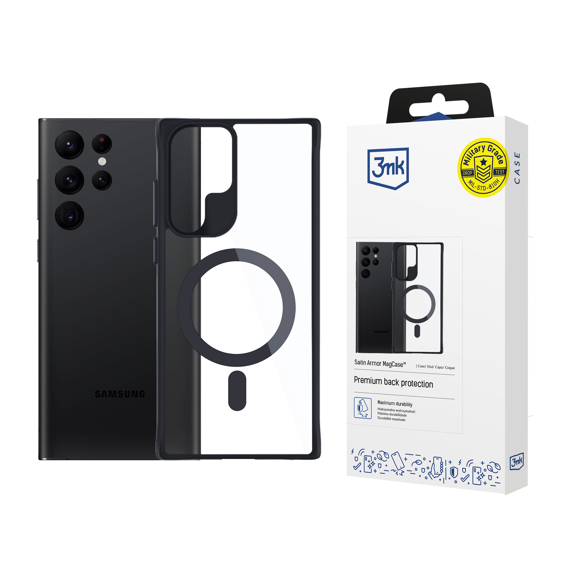 3mk Satin Armor Magnētiskais apvalks Samsung Galaxy S24 Ultra - Caurspīdīgs
