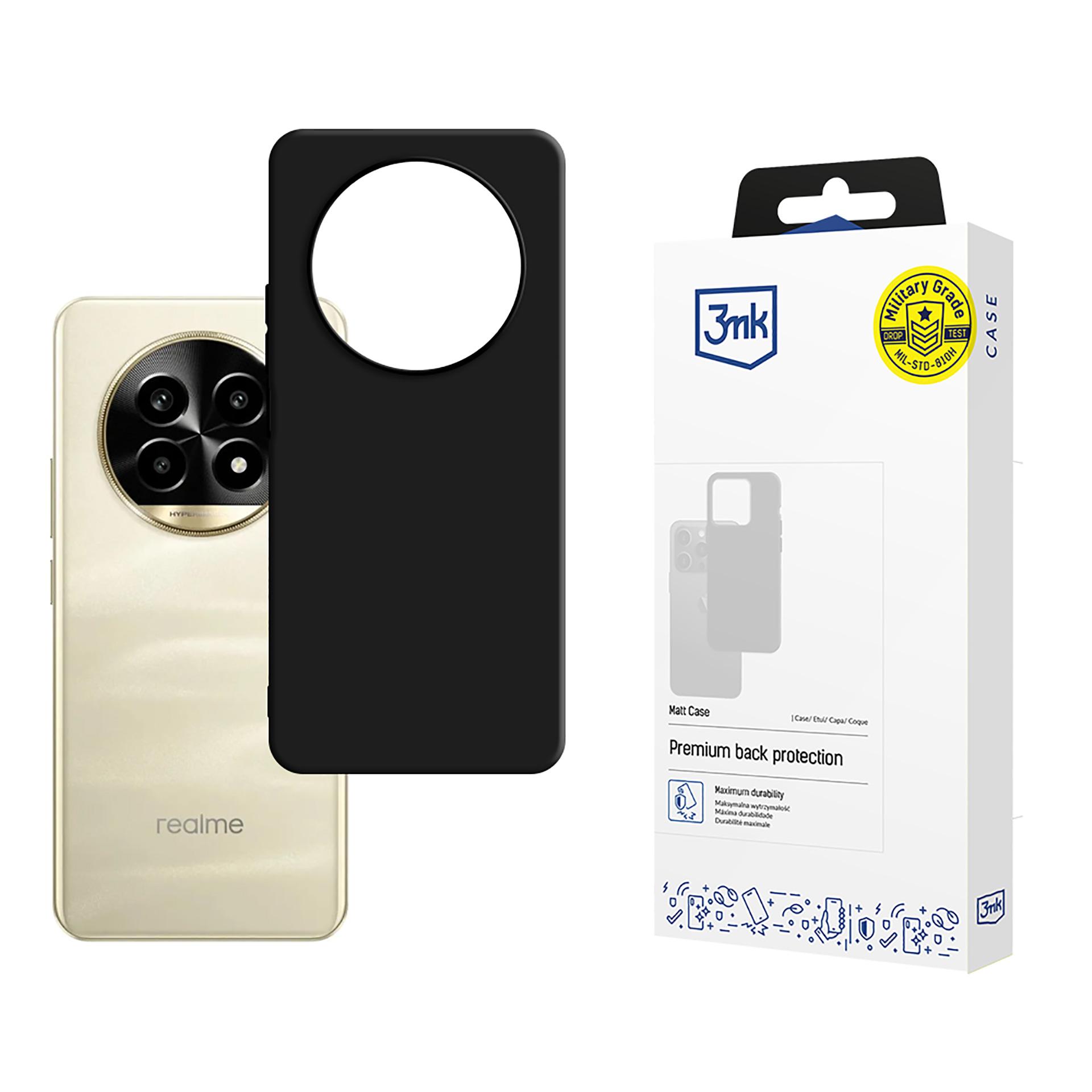 3mk matēts viedtālruņa apvalks Realme 13 Pro+ 5G / Realme 13 Pro 5G - melns