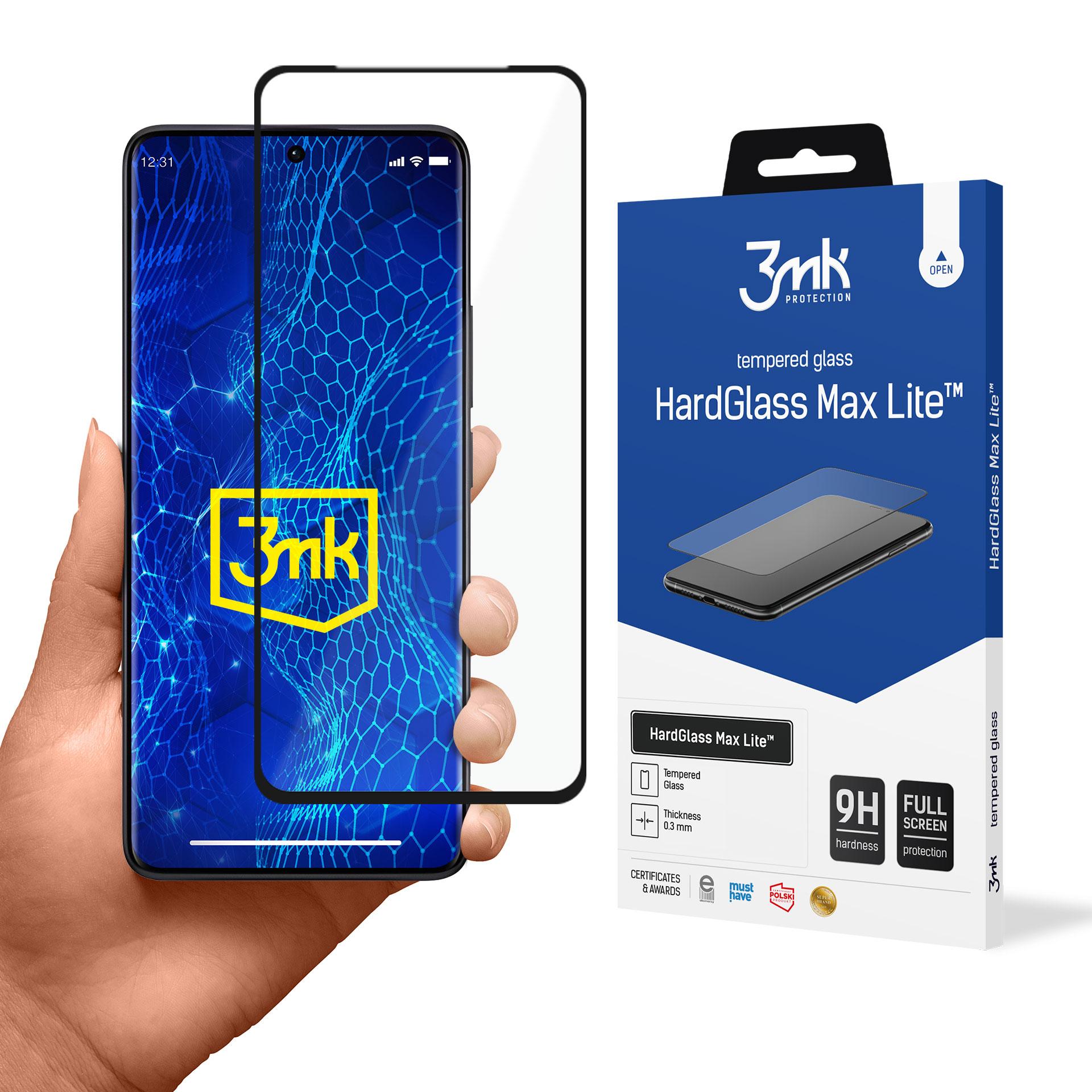 Rūdītais stikls 3mk HardGlass Max Lite ar melnu rāmi Xiaomi Redmi Note 13 Pro+