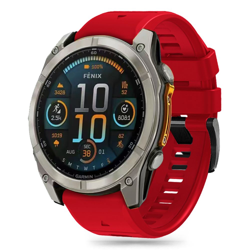 Tech-Protect Silikona līnijas siksna Garmin Fenix 5X / 5X Plus / 6X / 6X Pro / 7X / 8 (51 mm) - sarkans