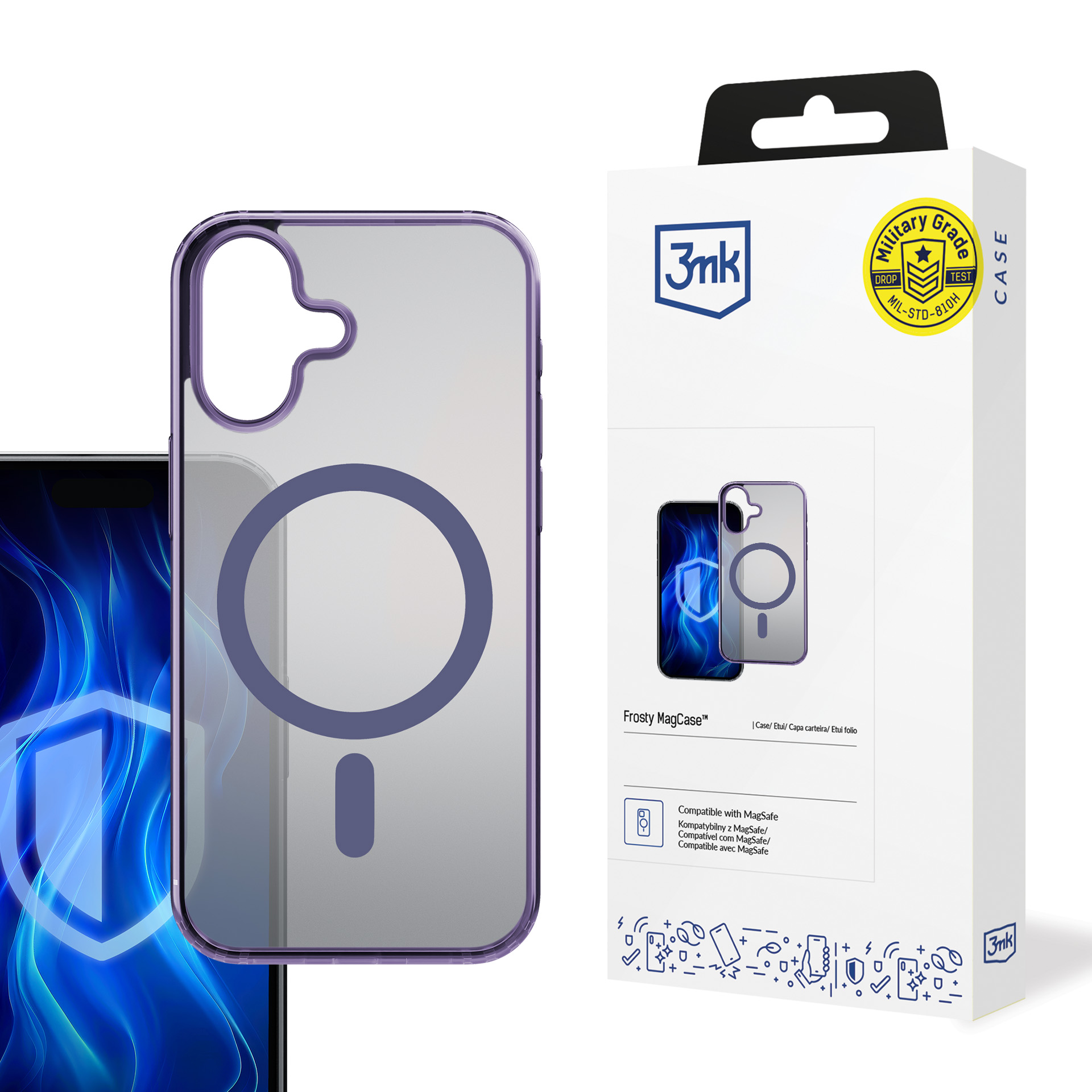 3mk Frosty MagApvalks Violets Apvalks Apple iPhone 16 Plus - violeta