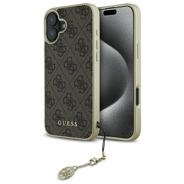 Guess 4G Charms Kolekcijas viedtālruņa apvalks iPhone 16 - brūns