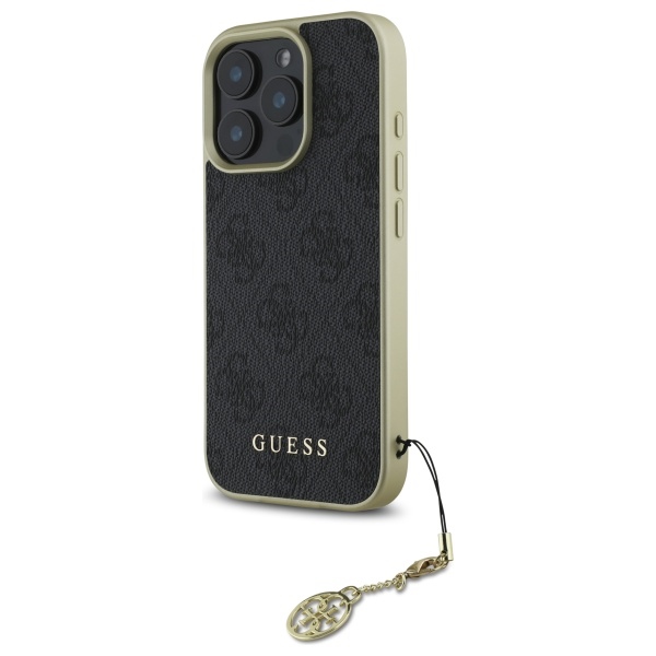 Guess 4G Charms Kolekcijas viedtālruņa apvalks iPhone 16 Pro Max - melns