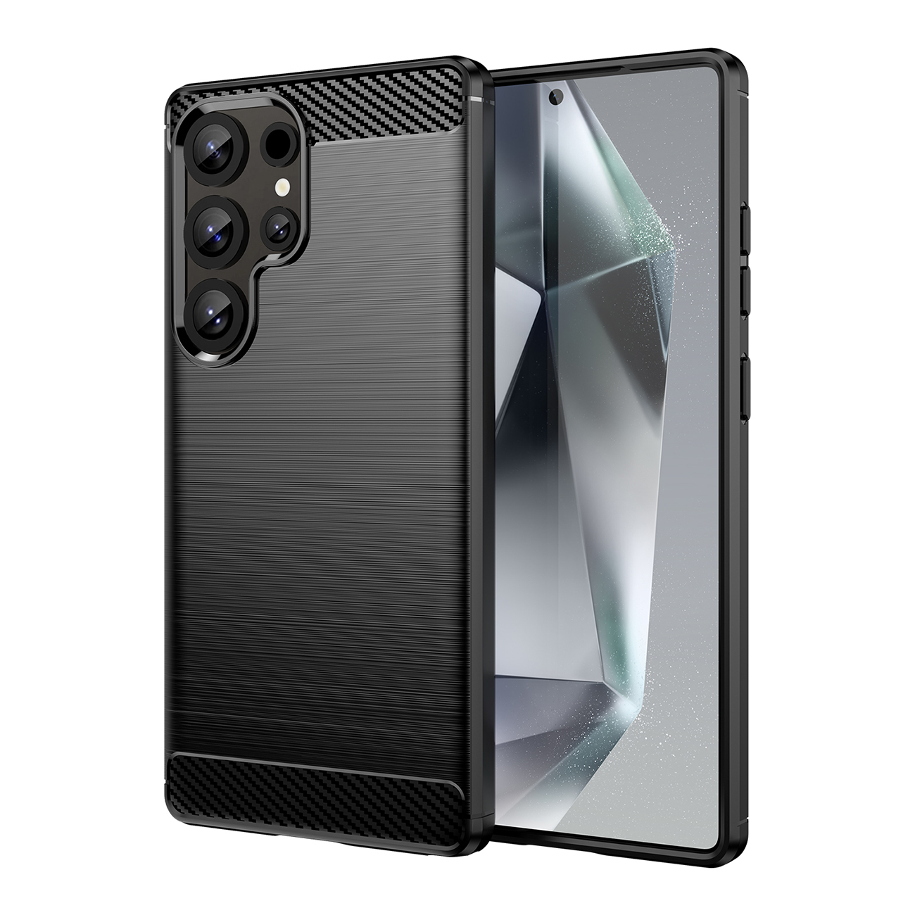 Samsung Galaxy S25 Ultra - oglekļa šķiedras vāciņš – melns