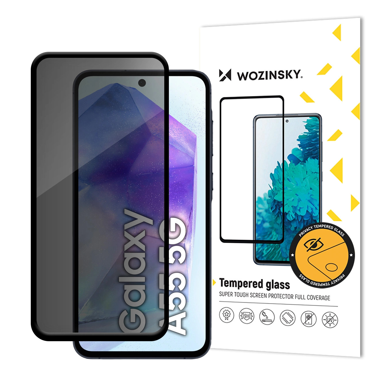 Wozinsky privātuma rūdītais stikls Samsung Galaxy A16 / A16 5G ar pretspiegošanas filtru