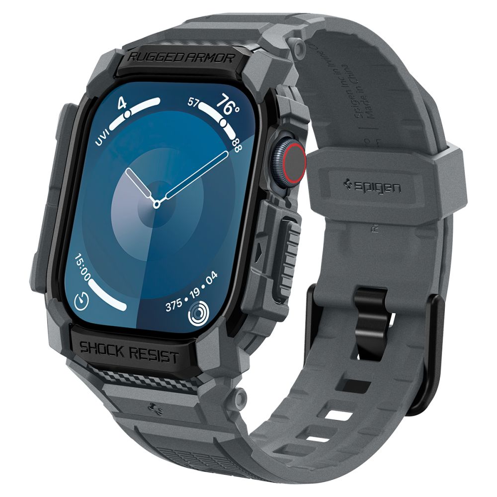 Spigen Rugged Armor apvalks Apple Watch 10 46mm pulkstenim - pelēks