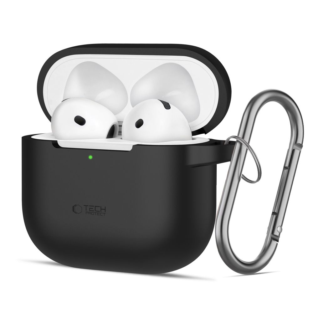 Tech-Protect silikona apvalks ar āķi AirPods 4 - melns