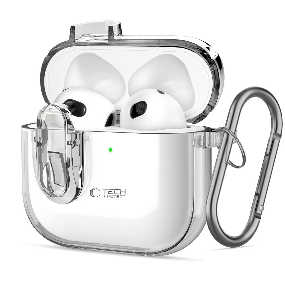 Tech-Protect Slim Hook apvalks AirPods 4 (m) - skaidrs