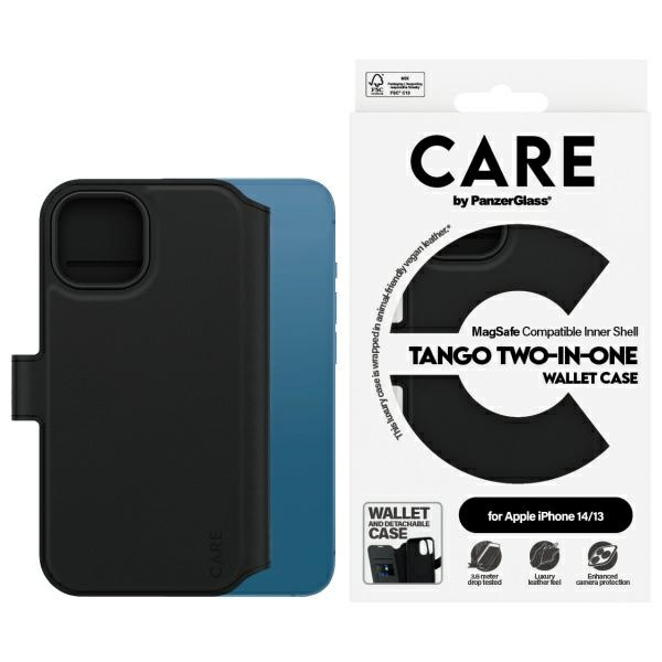 CARE by PanzerGlass Funkcija Tango 2in1 Maku apvalks MagSafe iPhone 13 / 14 - melns
