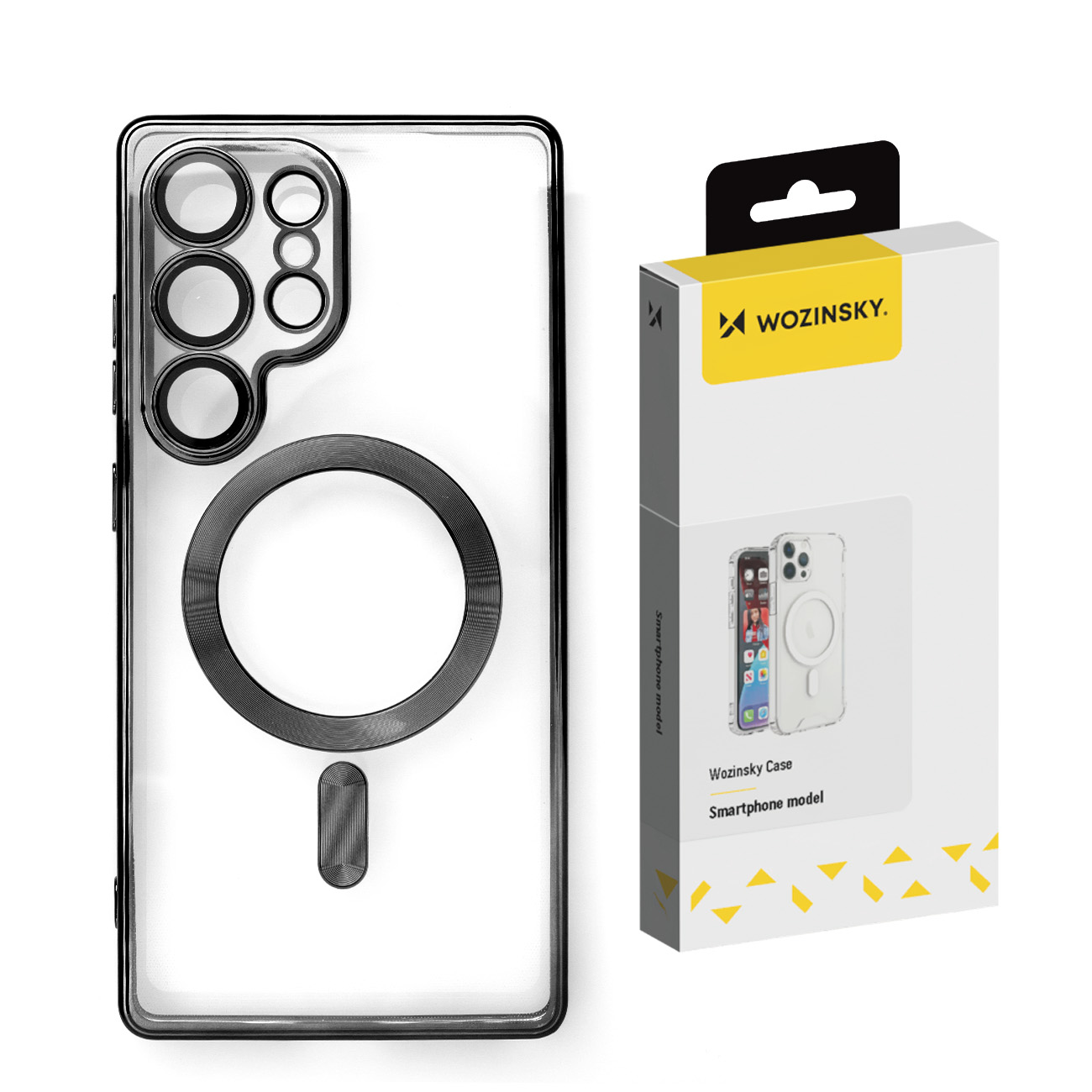 Wozinsky Elektroplātētais viedtālruņa apvalks Samsung Galaxy S25 ar MagSafe – melns