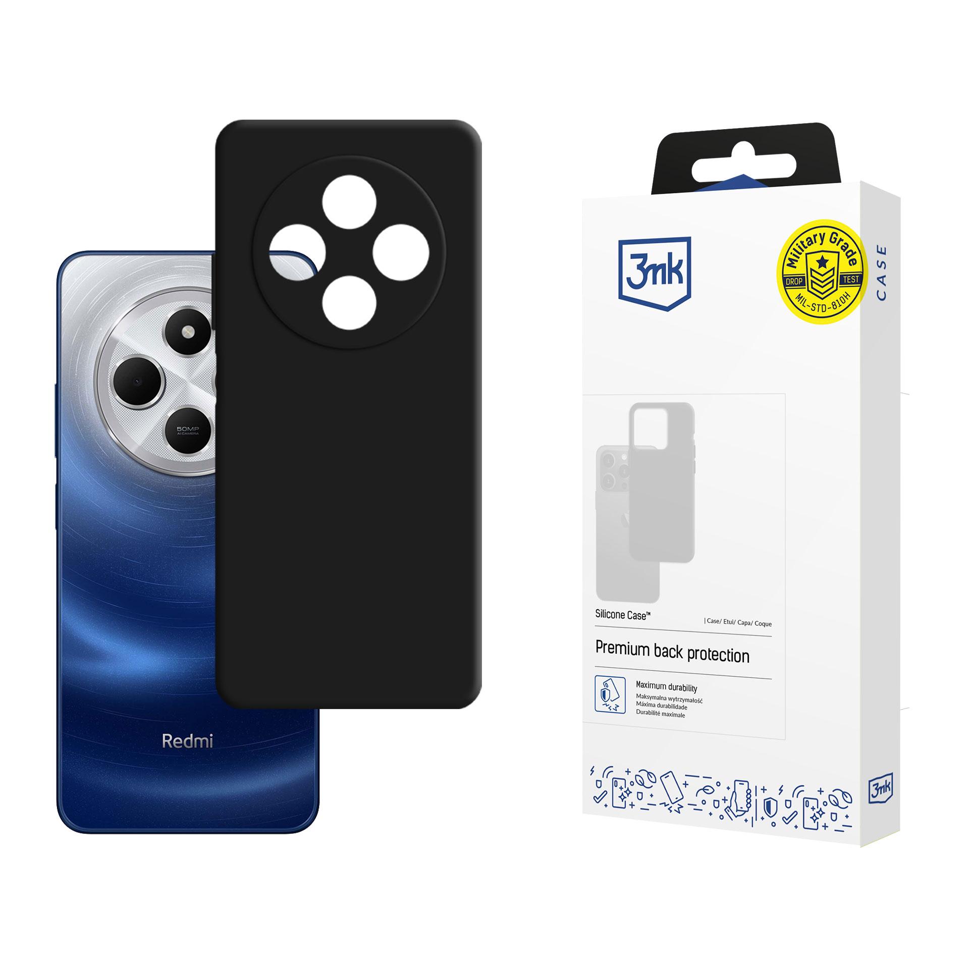 3mk Silikona viedtālruņa apvalks Xiaomi Redmi 14C / Xiaomi Redmi A4 5G - melns