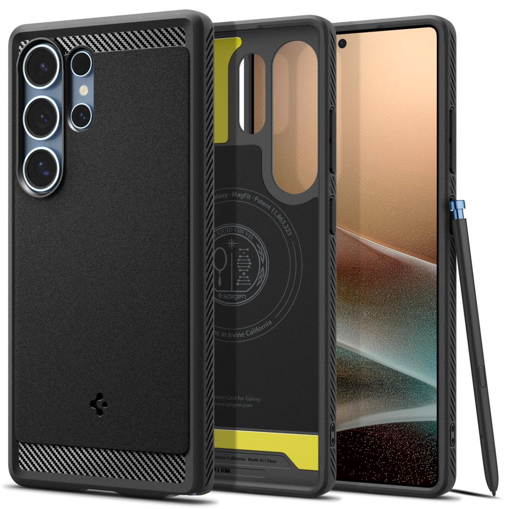 Spigen Rugged Armor Mag apvalks Samsung Galaxy S25 Ultra - melns