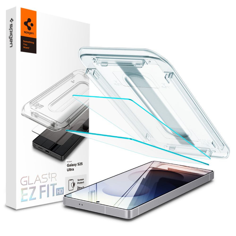 Spigen Glas.tR EZ FIT 2 komplekti aizsargstiklu Samsung Galaxy S25 Ultra - caurspīdīgs