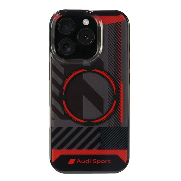 Audi IML Sport Magnētiskais iPhone 16 Pro 6.3" melns/melns cietais apvalks AUS-IMLMIP16P-RSQ/D2-BK