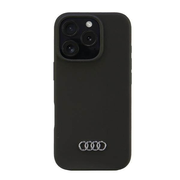 Audi Silikona viedtālruņa apvalks iPhone 16 Pro 6.3" melns/melns cietais apvalks AU-LSRIP16P-Q3/D1-BK