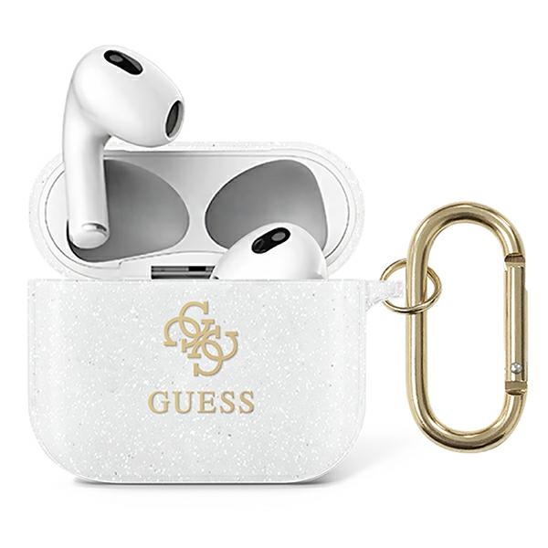 Guess GUA3UCG4GT AirPods 3 vāciņš caurspīdīgs Glitter kolekcija