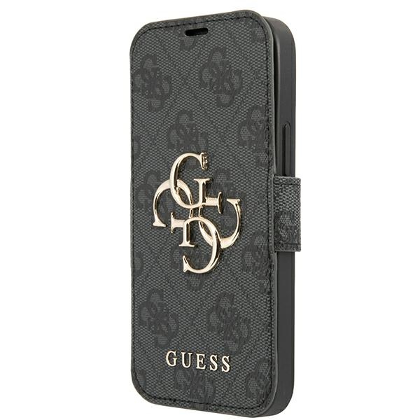 Guess GUBKP13X4GMGGR iPhone 13 Pro Max 6.7" vāciņš pelēks - 4G Liels metāla logotips