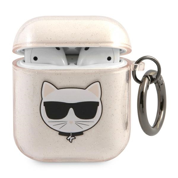 Karl Lagerfeld Glitter Choupette AirPods 1/2 vāciņš zelta krāsas