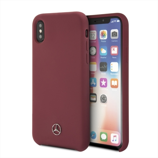 Mercedes Silicone Line viedtālruņa apvalks iPhone X/XS - sarkans