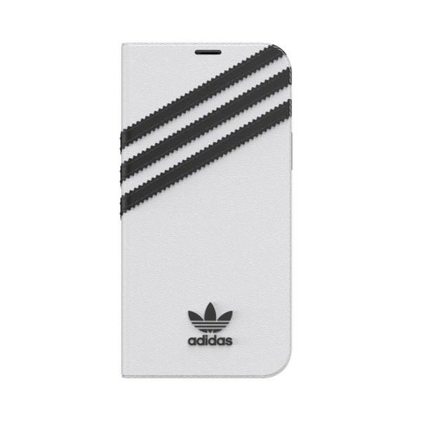 Adidas OR grāmatu apvalks PU iPhone 12 / 12 Pro 6.1" - balta un melna