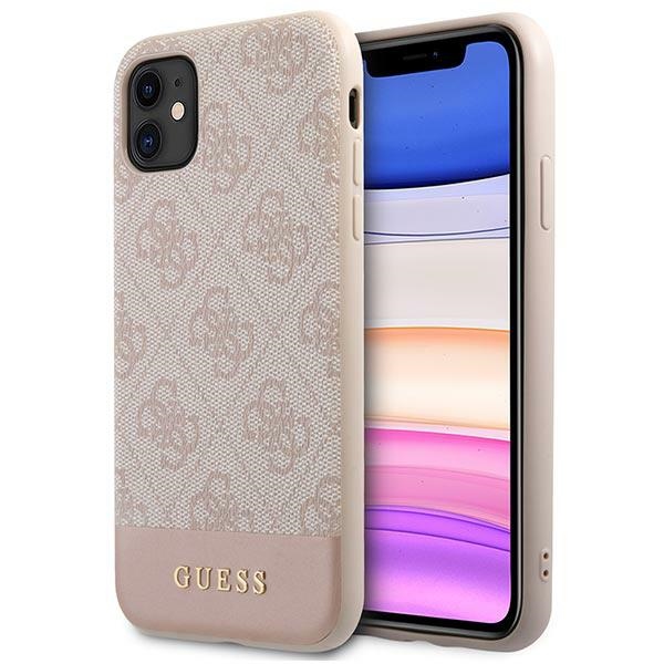 Guess 4G Stripe Collection viedtālruņa apvalks iPhone 11 / Xr 6.1" - Rozā