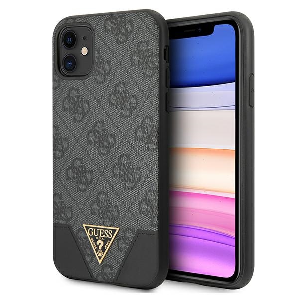 Guess 4G Triangle Collection viedtālruņa apvalks iPhone 11 6.1" / Xr - Pelēks