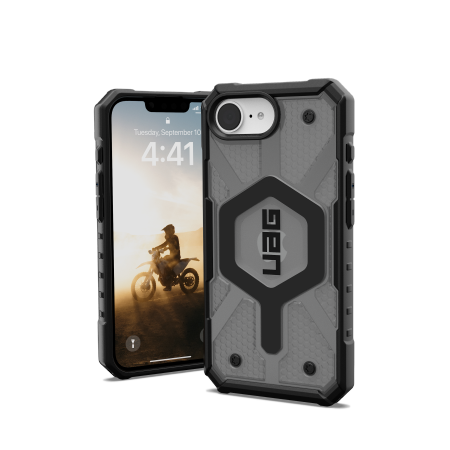 UAG Pathfinder caurspīdīgs Magnētiskais viedtālruņa apvalks iPhone 16e - pelēks/melns