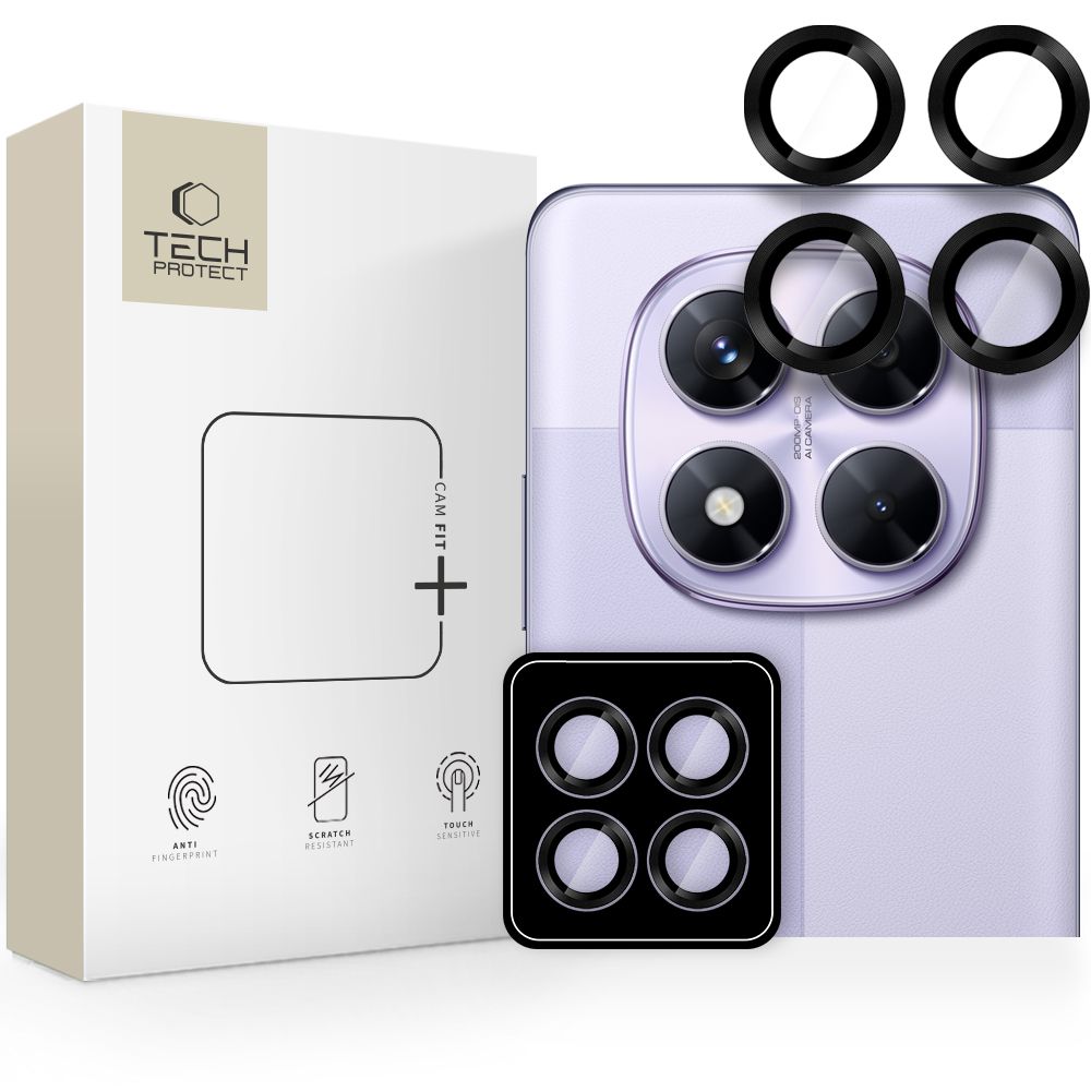 Tech-Protect Camring Pro+ kameras vāciņš Xiaomi Redmi Note 14 Pro 5G / Poco X7 5G, melns