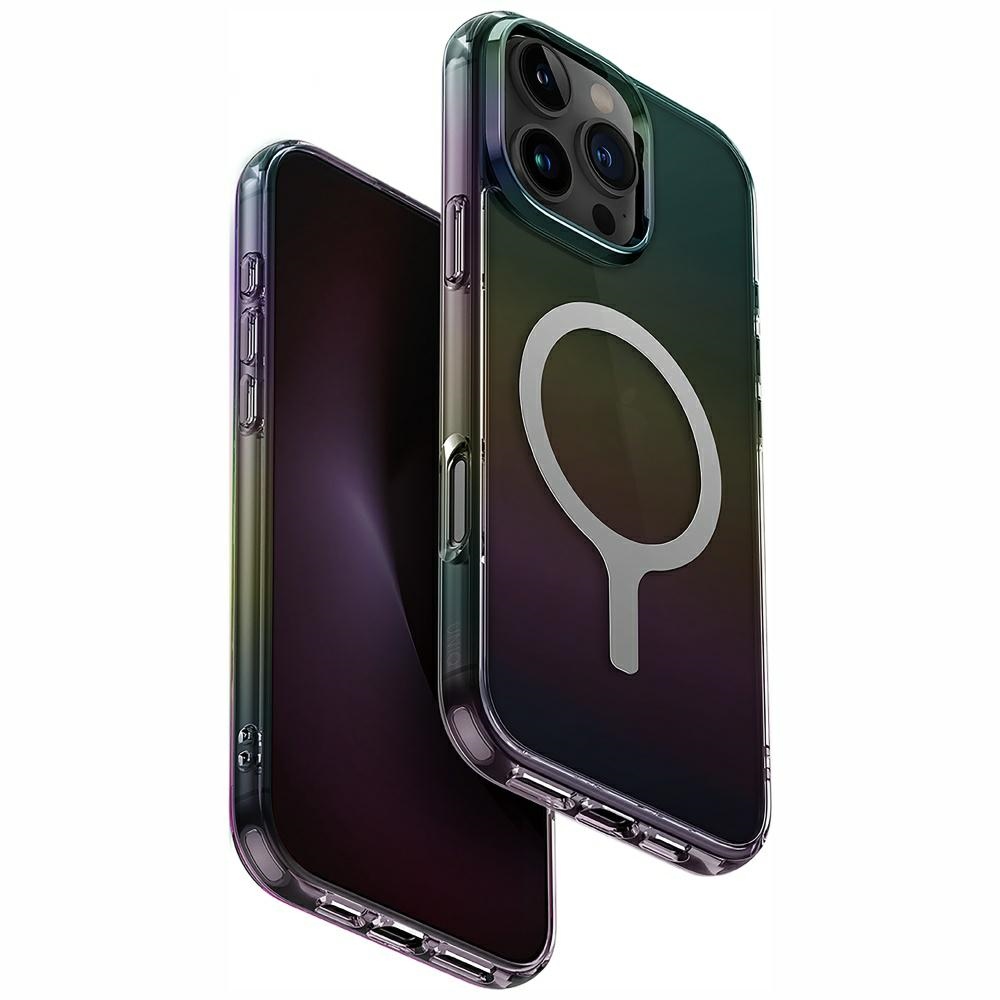 Uniq Iridescia Magclick uzlādes apvalks iPhone 16 Pro Max – melns