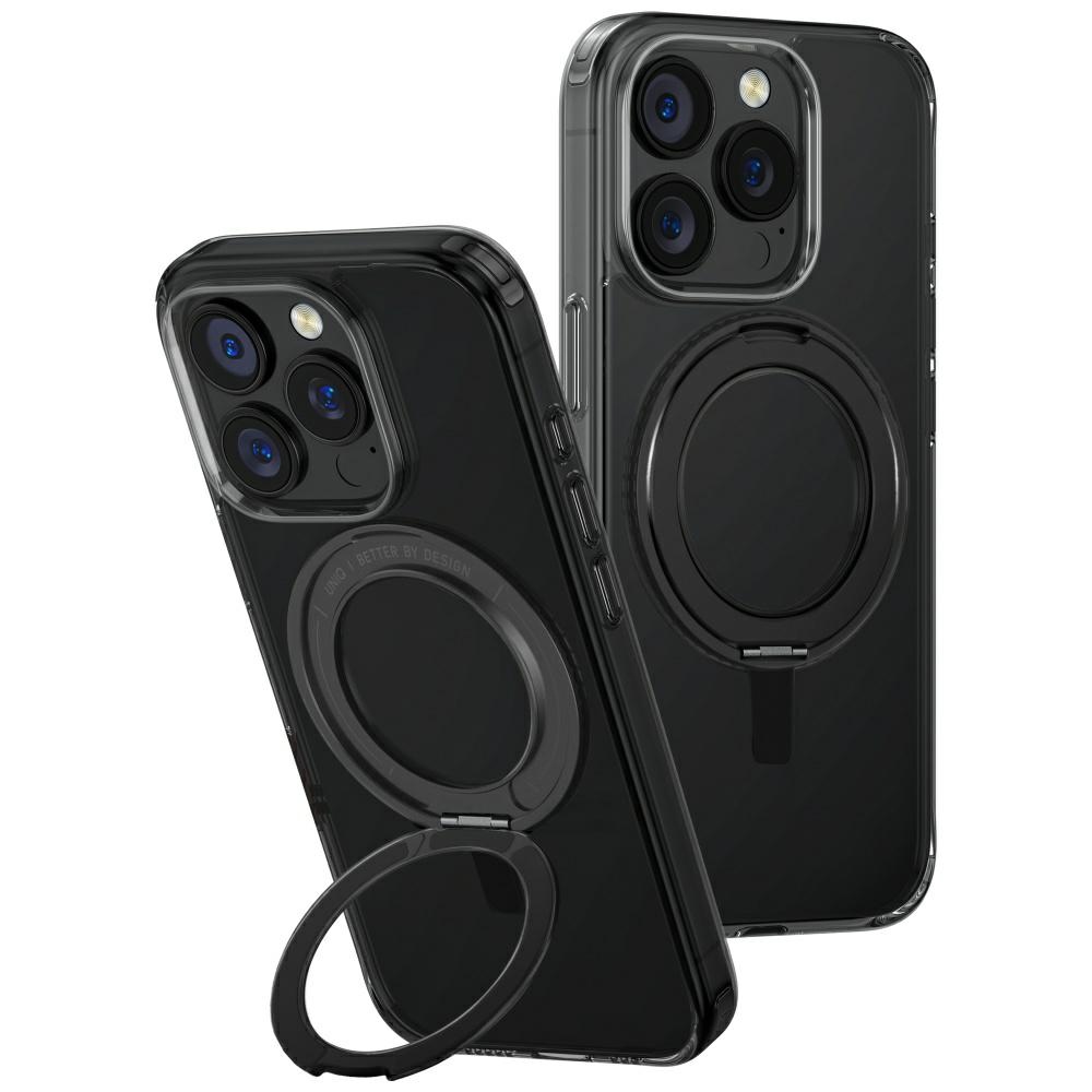 Uniq Swivix 360 rotējošs statīvs viedtālruņa apvalks iPhone 16 Pro - melns