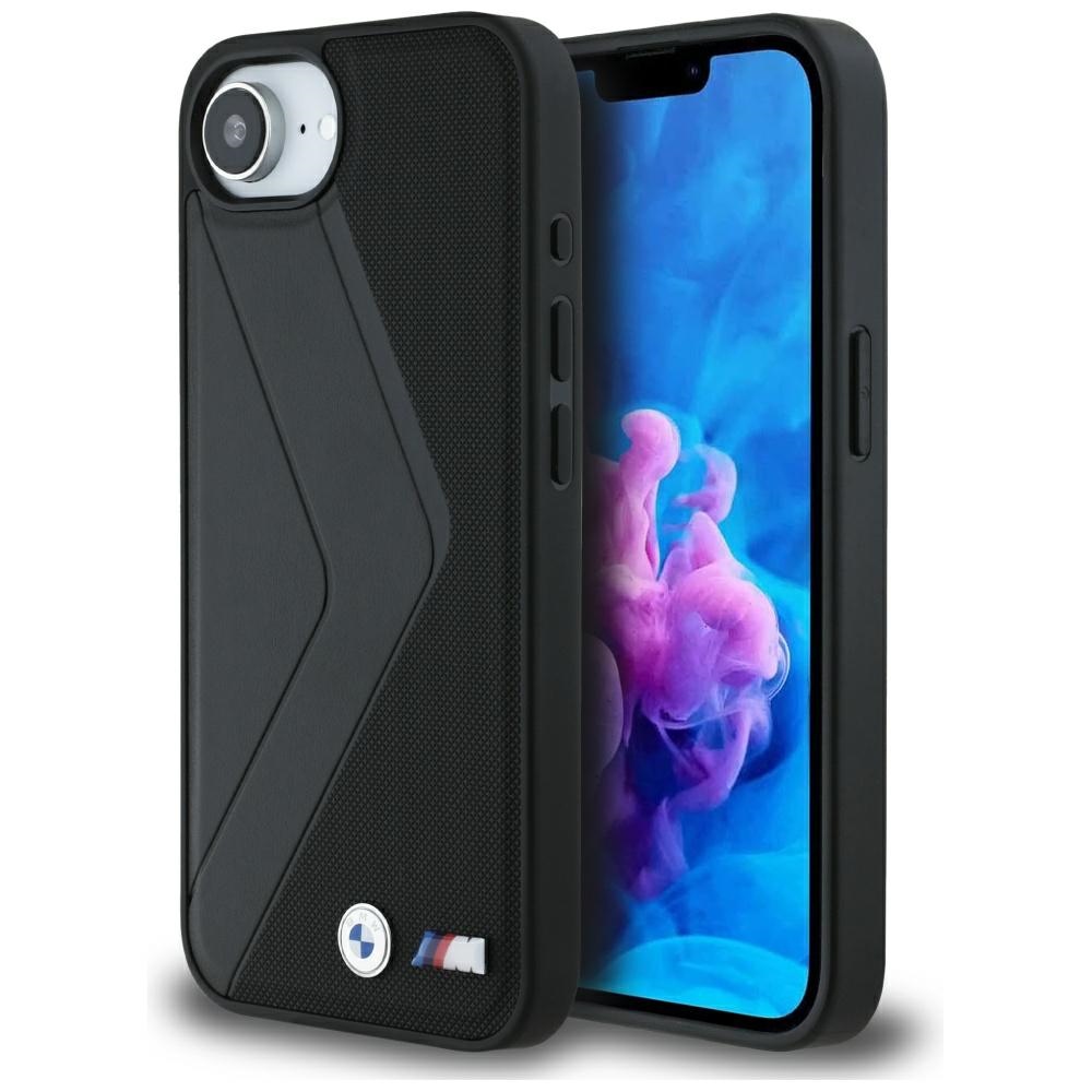 BMW Lielās svītras MagSafe apvalks iPhone 16e - melns