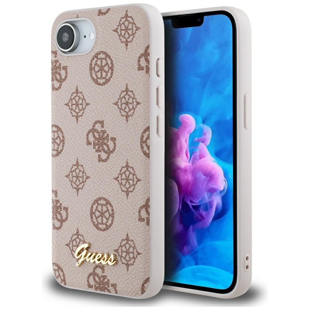 Guess Peony Script Logo magnētiskais viedtālruņa apvalks iPhone 16e - brūns