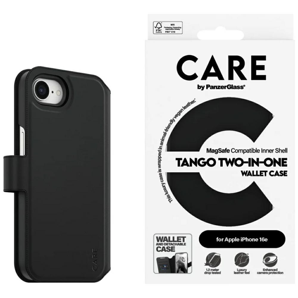 CARE by PanzerGlass Feature Tango 2in1 Portfeļa tipa apvalks priekš iPhone 16e - melns