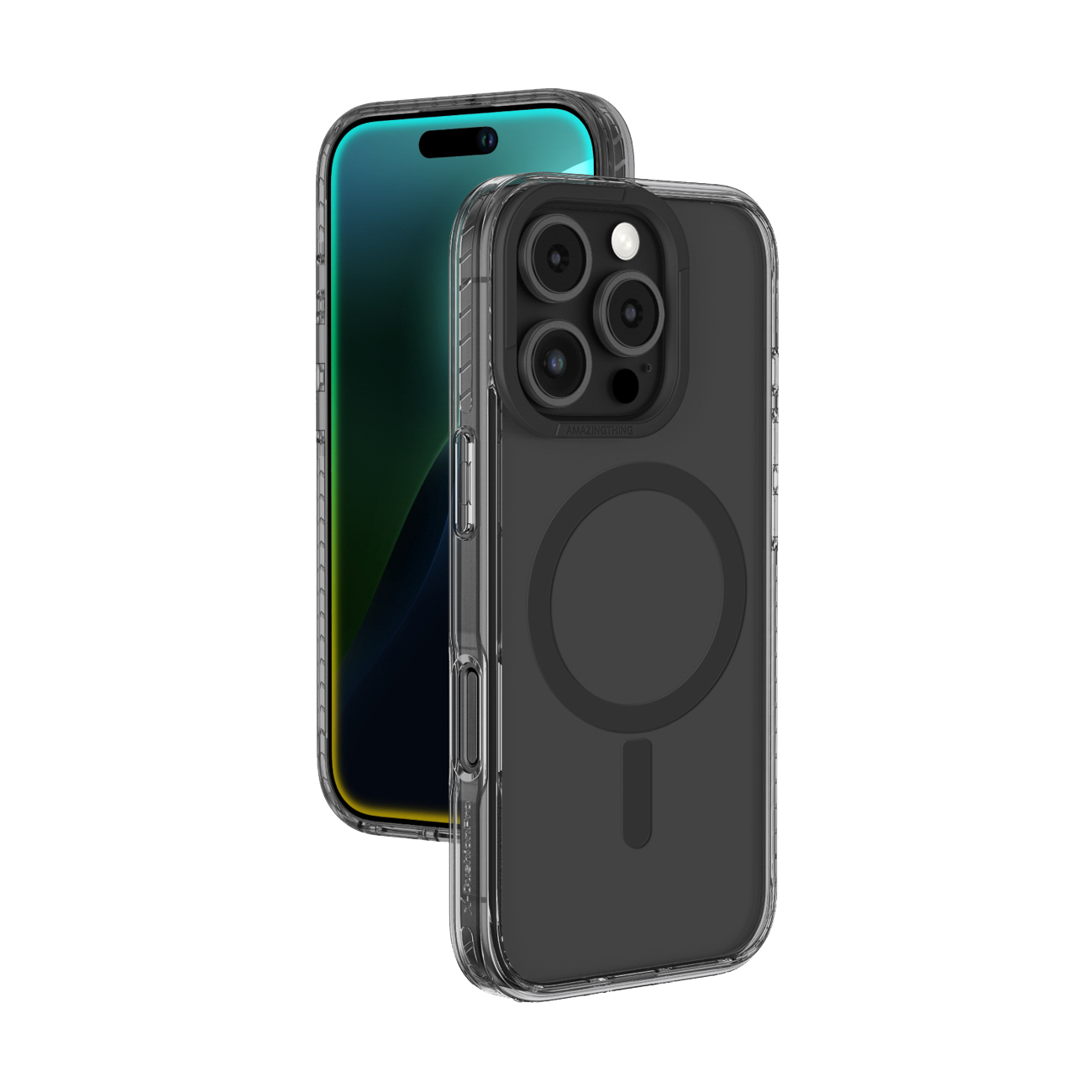 AmazingThing Titan Pro Mag viedtālruņa apvalks ar magnētisko gredzenu iPhone 16 Pro - melns