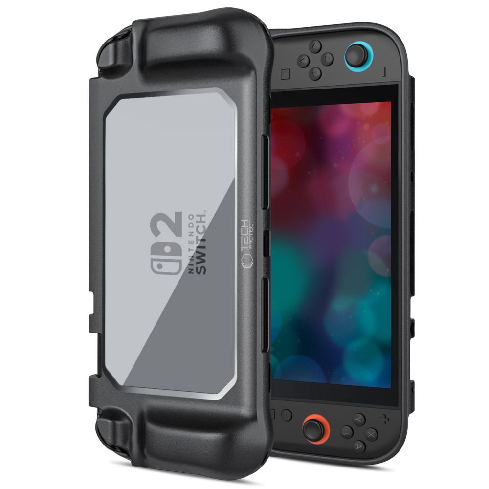 Tech-Protect MagMat viedtālruņa apvalks priekš Nintendo Switch 2 - melns un caurspīdīgs