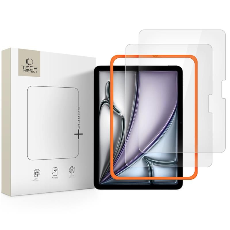Tech-Protect Easy Set+ 2-pack rūdītais stikls iPad Air 11" 2024 / 2025 - caurspīdīgs