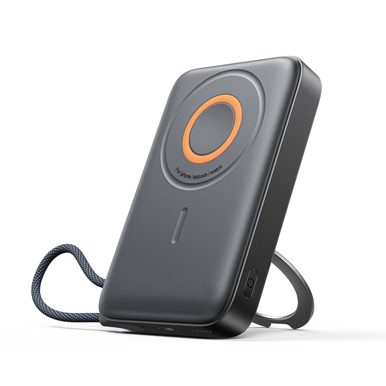 Joyroom JR-PBM02 22.5W 10000mAh portatīvais lādētājs 3in1 magnētiskais indukcijas saderīgs ar MagSafe ar iebūvētu kabeli - melna