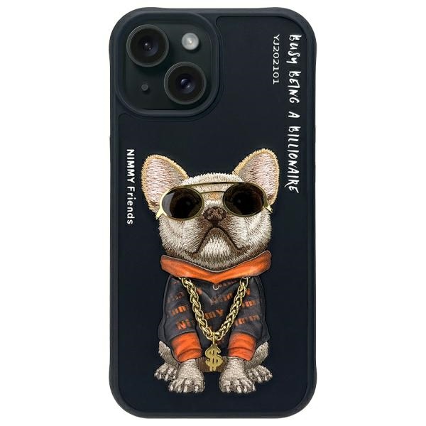 Nimmy Glasses Cool Dog iPhone 15 apvalks - melns