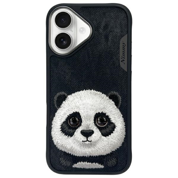 Nimmy Big Eyed Pet 2.0 Panda Viedtālruņa apvalks priekš iPhone 16 - melns