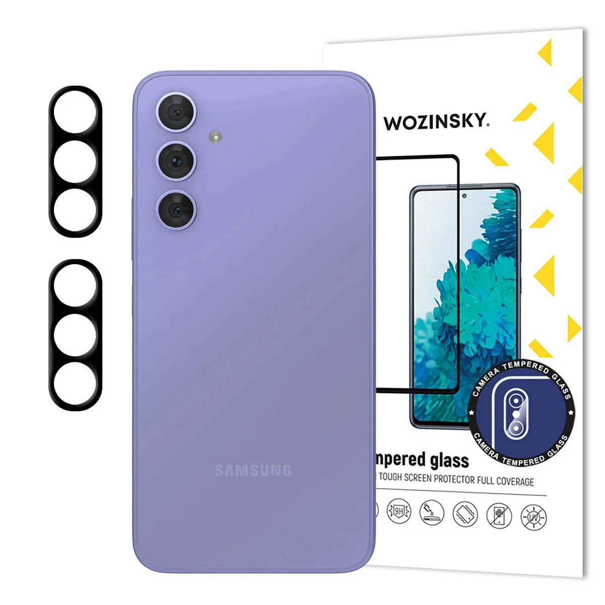 Melns Wozinsky pilns kameras stikls Samsung Galaxy A17 / A17 5G, komplekts 2