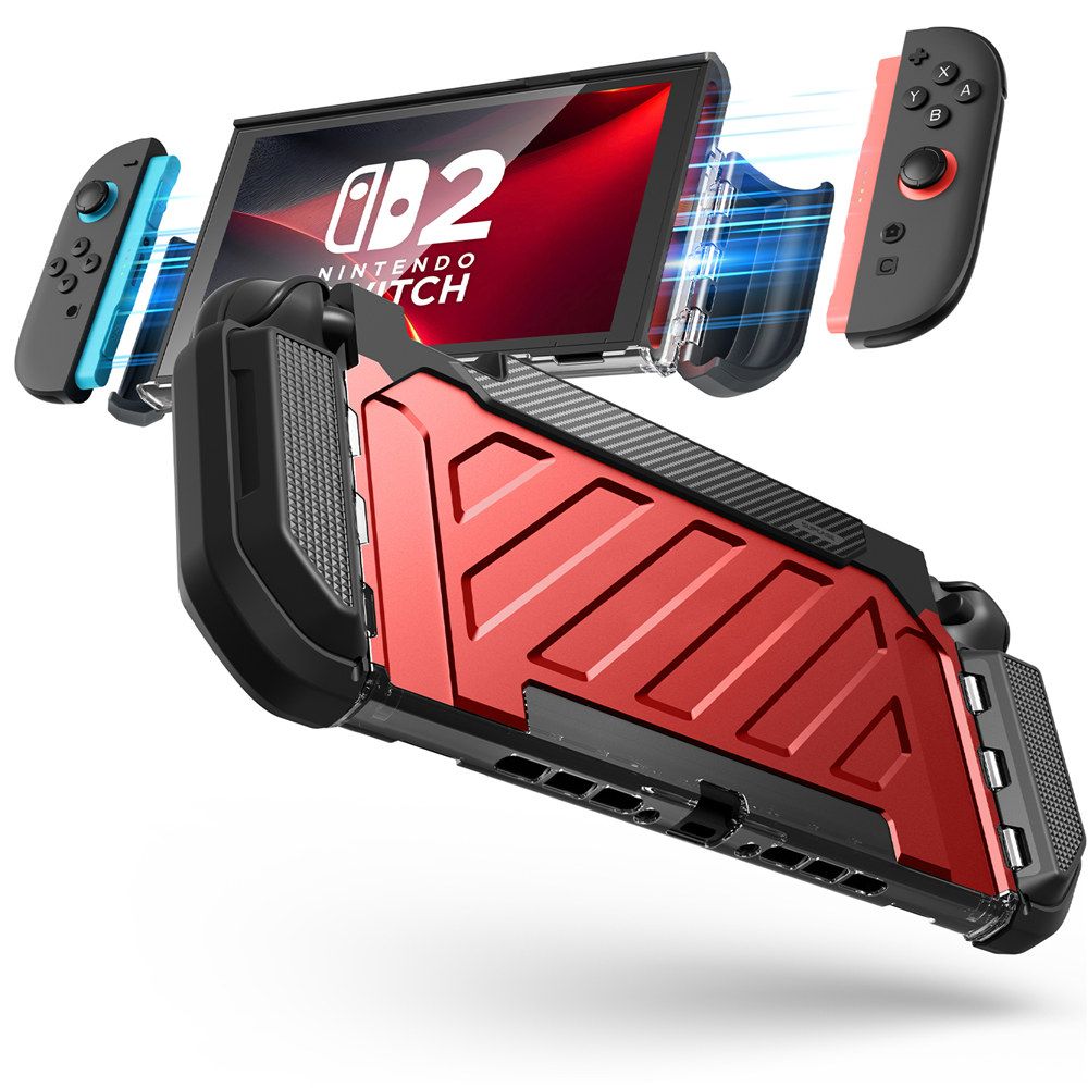 Supcase Unicorn Beetle Pro apvalks Nintendo Switch 2 - sarkans un melns