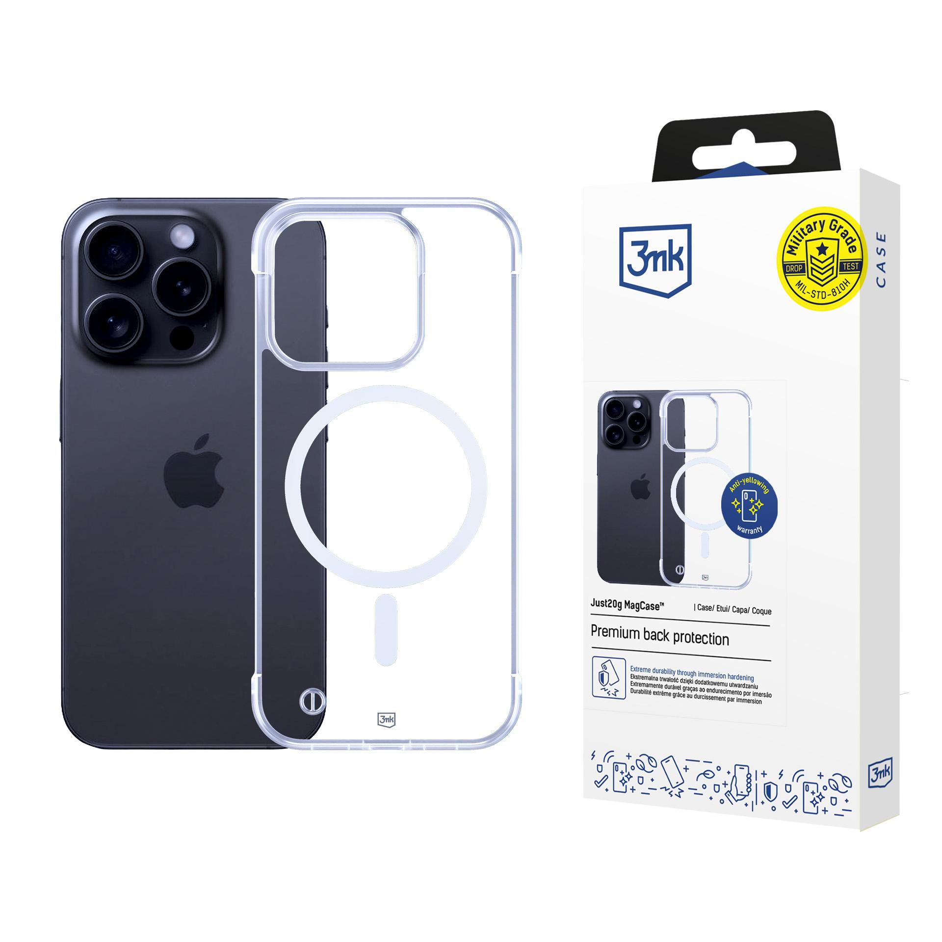 3mk Just20g MagCase viedtālruņa apvalks iPhone 16 Pro Max - caurspīdīgs