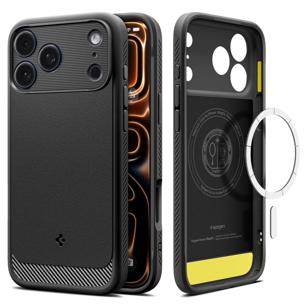 Spigen Rugged Armor Mag Magnētiskais viedtālruņa apvalks iPhone 17 Pro Mat - matēta melna
