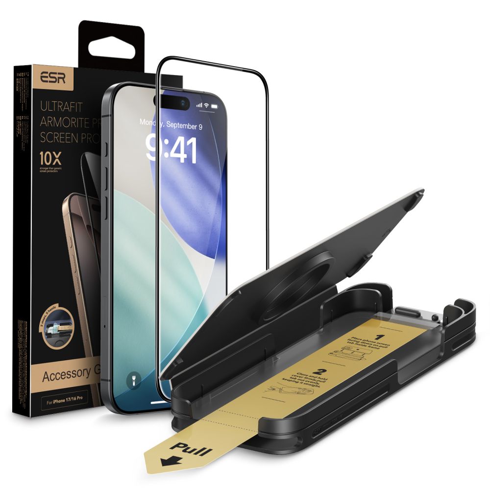 ESR UltraFit Armorite Pro rūdīts stikls iPhone 17 Pro Max - caurspīdīgs