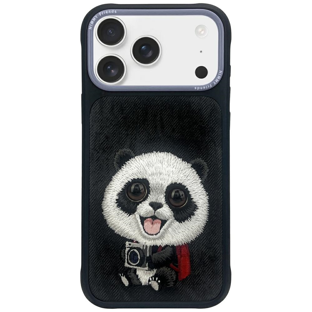 Nimmy Big Eyed Pet 2.0 pandas viedtālruņa apvalks iPhone 17 Pro Max - melns